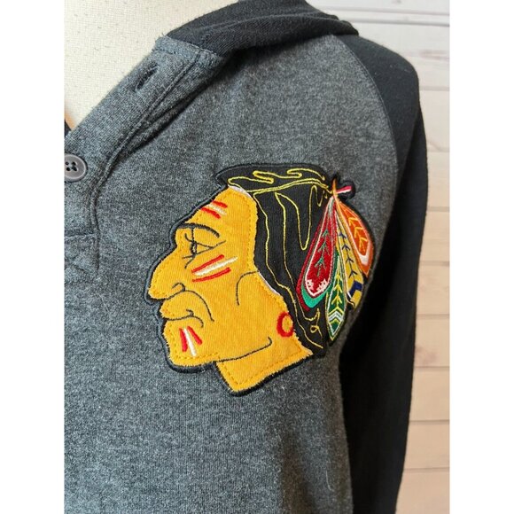 Chicago Blackhawks Vintage Hockey NHL Mitchell and Ness Hoodie Sweatshirt Medium - Picture 3 of 9